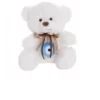 Λούτρινο Αρκουδάκι Bobo Λευκό Με Μπλέ Μάτι Ευχή 40 Εκ. (M4008)