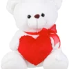 Λούτρινο Αρκουδάκι Λευκό 60εκ Με Καρδιά Κόκκινη (VL226012) -Λούτρινα Sales Store 209836