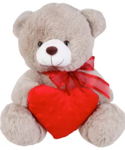 Λούτρινο Αρκουδάκι Γκρι 20 εκ Minnie Καρδιά (VL222016)