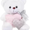 Λούτρινο Αρκουδάκι Λευκό 25 εκ Με Καρδιές Minnie Ροζ/Γκρι (VL222527) -Λούτρινα Sales Store 209847