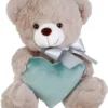 Λούτρινο Αρκουδάκι Γκρι 20 εκ Με Βελούδινη Καρδιά Χρώμα Μέντα (VL222015) -Λούτρινα Sales Store 209852