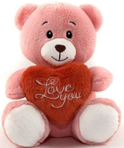 Christakopoulos Λούτρινο Αρκουδάκι Με Καρδιά 23 εκ σε 3 Χρώματα (20732) -Λούτρινα Sales Store 210003 2