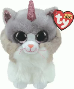 AS το καλό παιχνίδι Ty Beanie Boos Λούτρινο Χνουδωτό Γάτα Με Κερατοειδή Άσπρη-Γκρι (1607-36477)