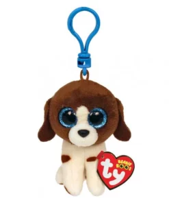 AS το καλό παιχνίδι Λούτρινο Χνουδωτό Κλιπ Σκυλάκι Καφέ-Άσπρο 8,5εκ (1607-35245)