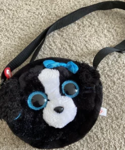 AS το καλό παιχνίδι Λούτρινο Χνουδωτό Τσαντάκι Ώμου Σκύλος Μαύρος-Άσπρος (1607-95108) -Λούτρινα Sales Store 685833 1