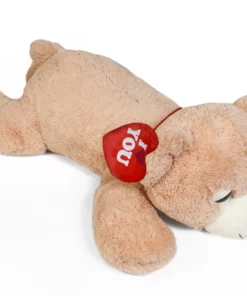 Λούτρινη Αρκούδα 100εκ Ξαπλωμένη Μπεζ Με Καρδιά (Β1140V)