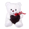 Λούτρινο Αρκουδάκι ΒΟΒΟ 20εκ Λευκό Με Πουά Μαύρη Καρδιά (VL212030) -Λούτρινα Sales Store 698038 scaled 1